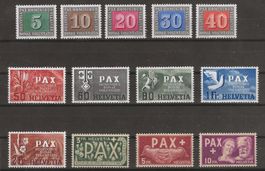 1945 : PAX Serie Nr. 262 - 274 postfrisch ** mit Attest